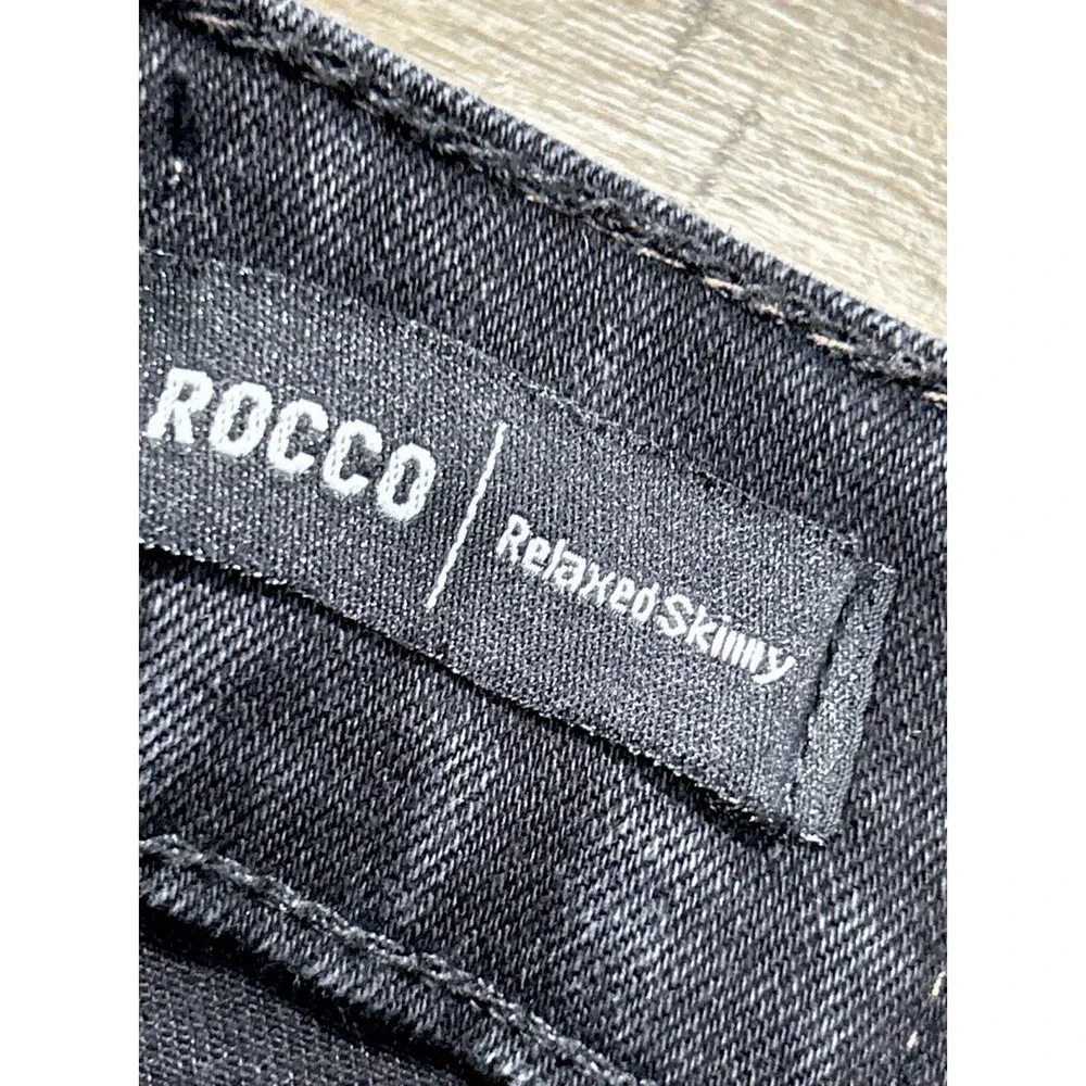 Mens True Religion Rocco Flap Relaxed Skinny Black Stretch Jeans Size 36